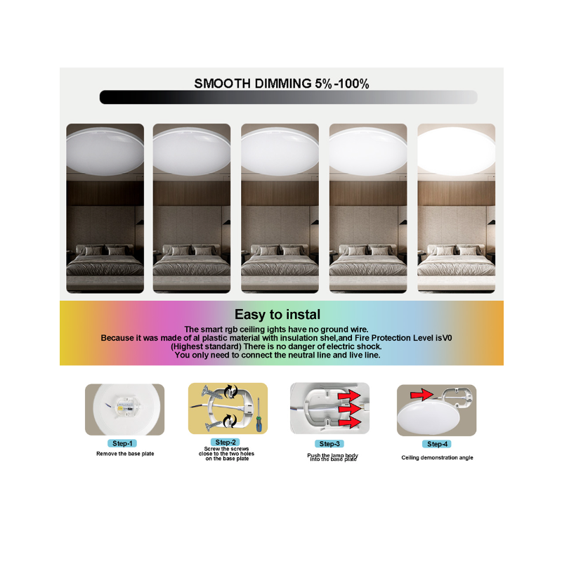 Tuya Zigbee Smart Ceiling Light 24W RGBCW Dynamic Lighting for Home Alexa Compatible Energy Efficient