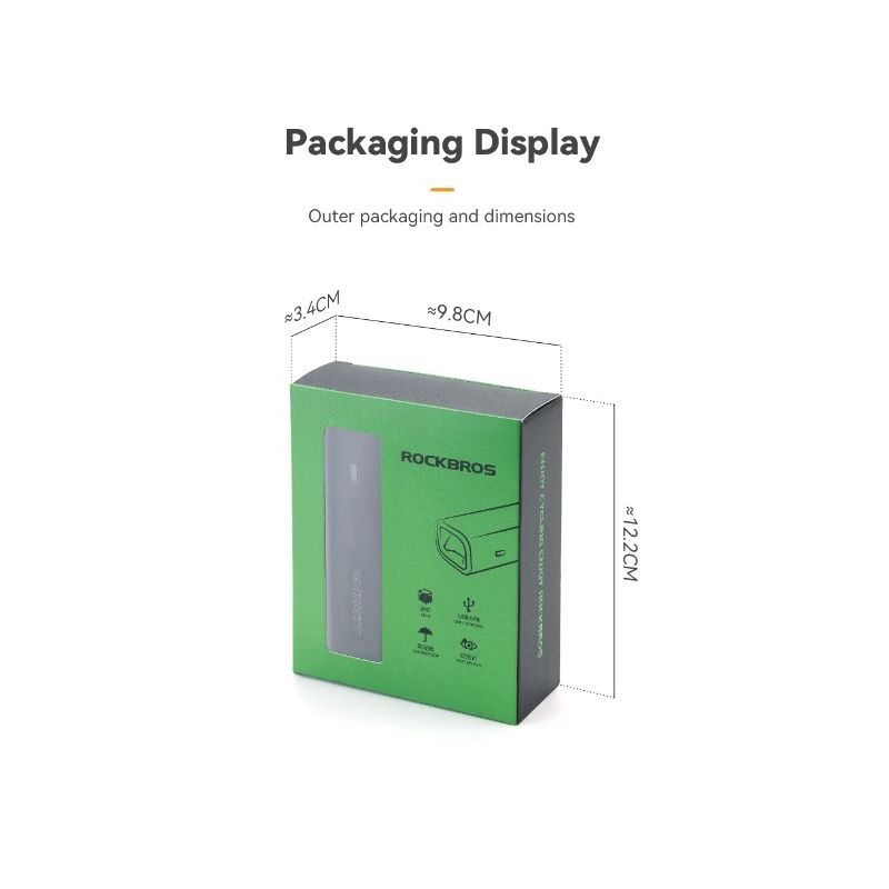 ROCKBROS RHL-1000LUMEN Bike Front Light Rainproof LED Cycling Headlight Type-C Rechargeable for Night Riding