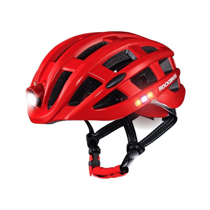 ROCKBROS Light Cycling Helmet Ultralight Helmet with Integrated Safety Lighting and USB Charging for Comfort