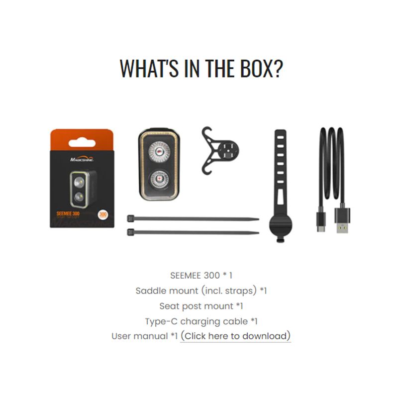 Magicshine SEEMEE300 Smart Tail Light with 300 Lumens 360° Visibility IPX6 Waterproof Cycling Safety Light