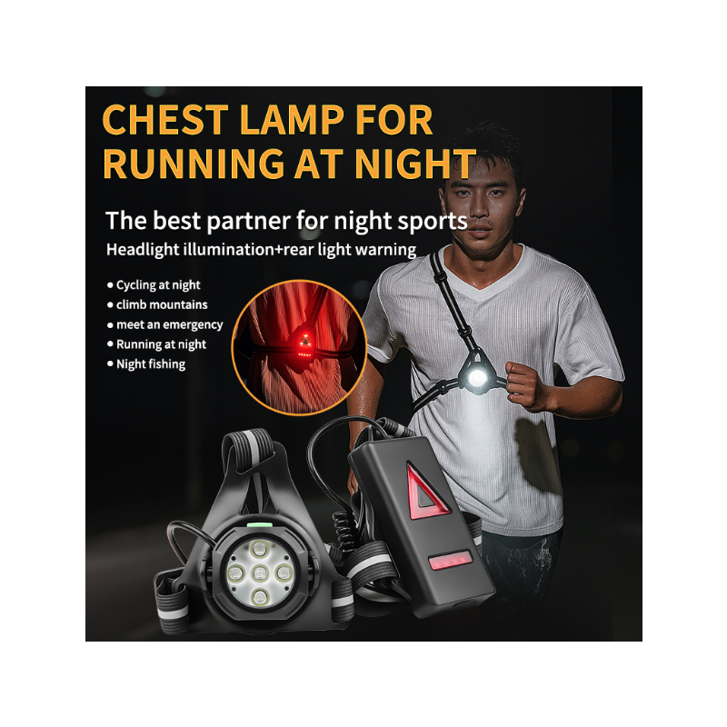 Outdoor Night Running Lights LED Chest Light Back Warning Light 90° Adjustable Beam Angle Waterproof Ultra Bright SafetyLamp 