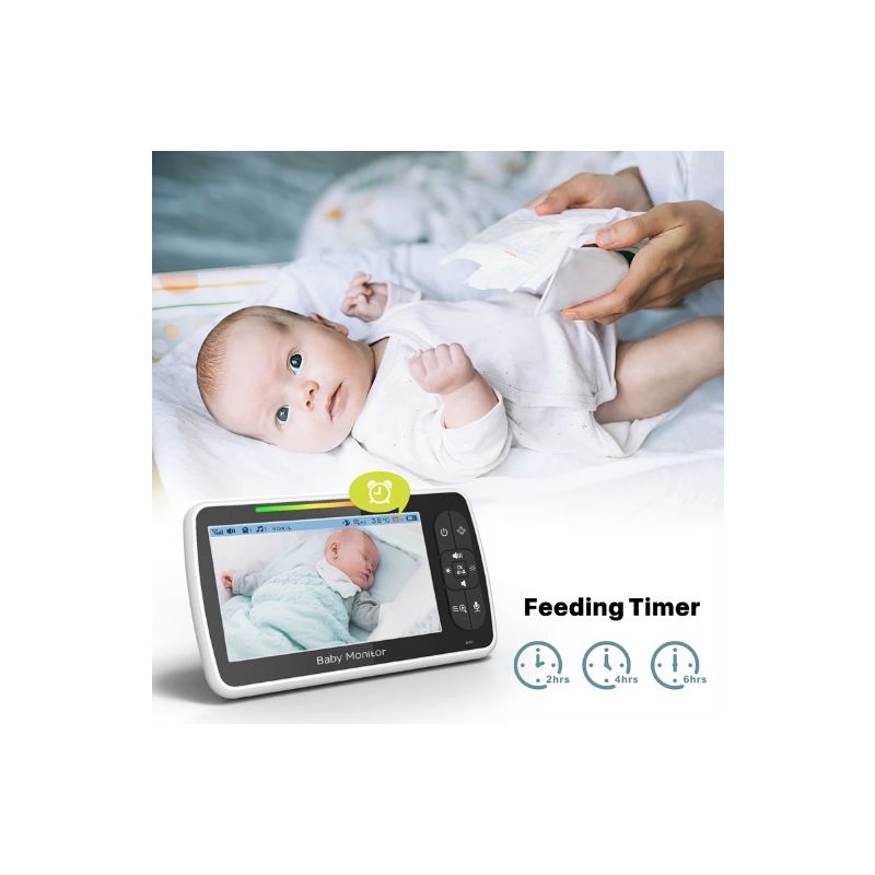 5 Inch Baby Monitor SM650 HD 720P Video Long-Lasting Battery Two-Way Audio Portable Infant Surveillance