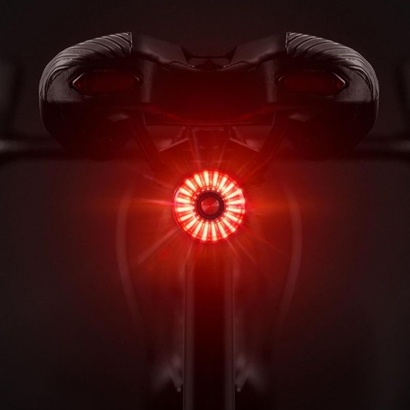 Smart Bike Tail Light Brake Induction Bicycle Tail Light Bike Seatpost Saddle Rear Light Waterproof USB Charging Cycling Taillight