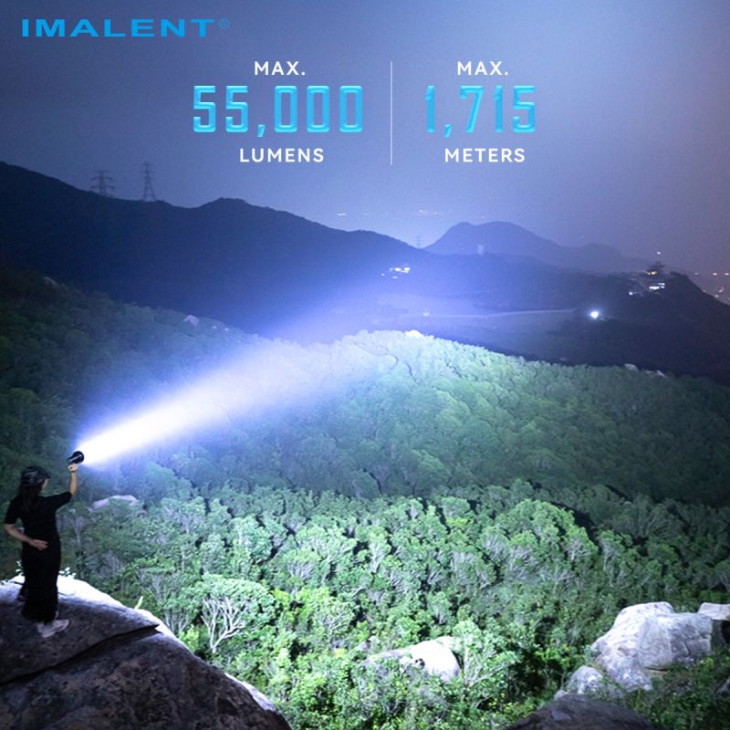IMALENT SR16 55000 Lumen Long Beam Flash Light 1715 Meters LED Flashlight 