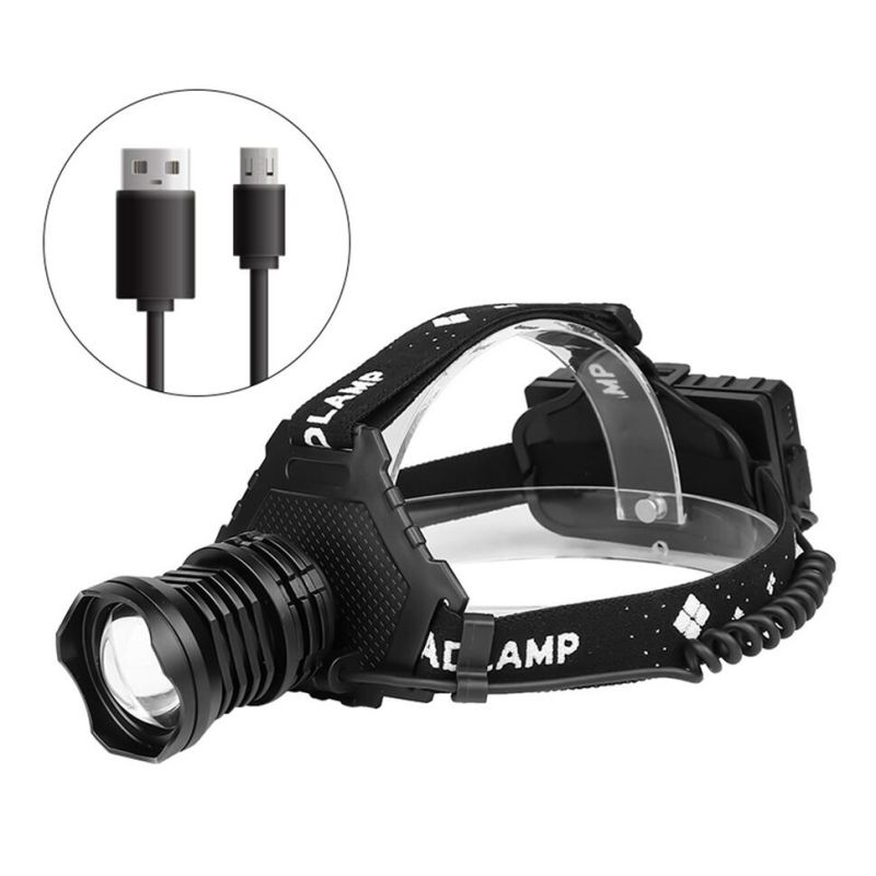 XHP70 LED Headlamp 8000LM USB Rechargeable Outdoor Light IPX5 Waterproof Adjustable Modes for Camping and Hiking