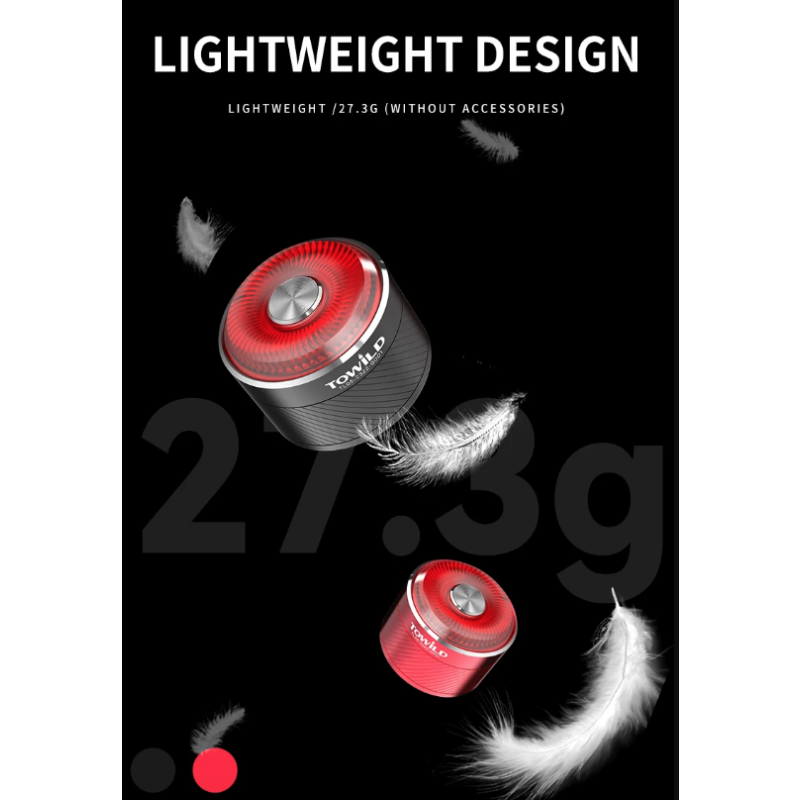 TOWILD TL05 Rear Light Smart Auto Brake Sensing IPX6 Waterproof Bicycle Safety Light with 100 Hour Battery