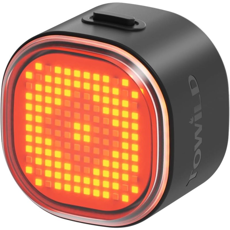 TOWILD TL08 Bike Tail Light, Customized Patterns Full-Color Bike Rear Light, Brake Sensing, USB-C Rechargeable Bicycle Taillights