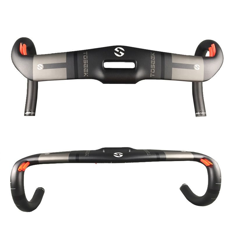 TOSEEK Full Carbon Handlebar 31.8mm Lightweight Aerodynamic Road Handlebar with Customizable Lengths