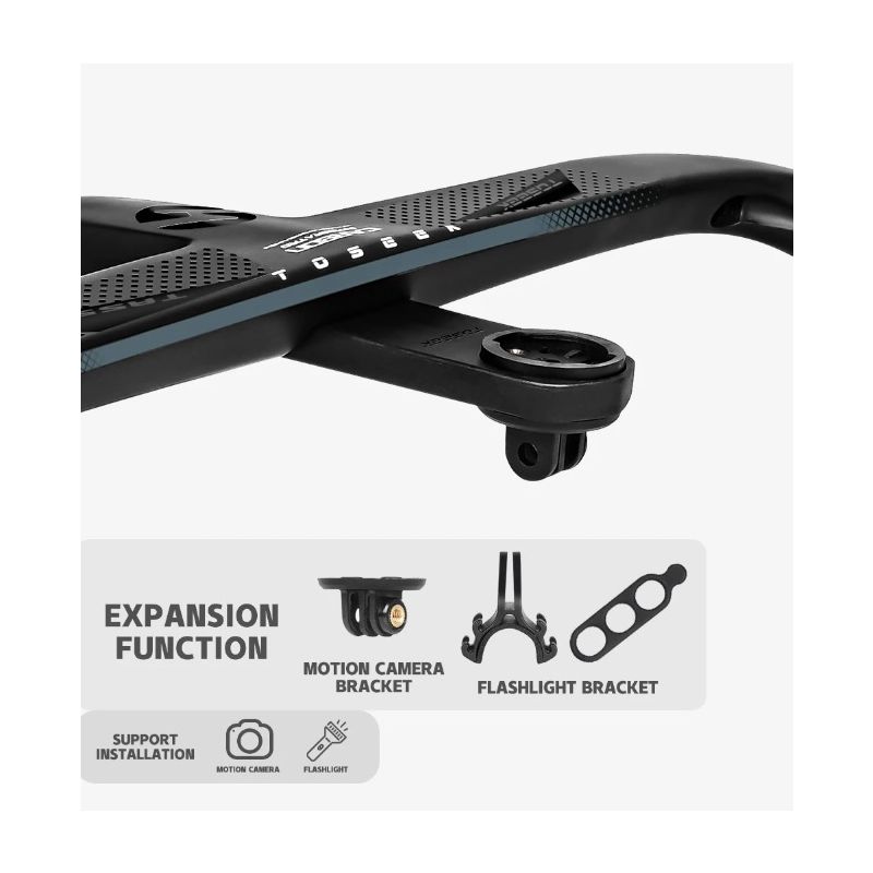 TOSEEK TR5500 Road Bike Handlebar Lightweight Full Carbon Fiber Stem Aerodynamic Design Matte Black Finish