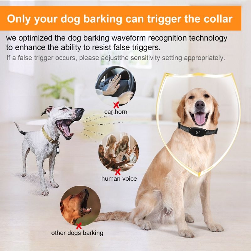Automatic Anti Barking Dog Collar Rechargeable Effective Dog Training Collar Waterproof Dual Training Modes