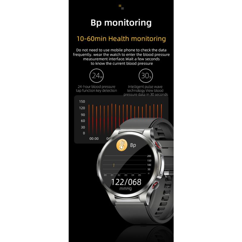 W11 Smart Watch 132 HD Heart Rate Blood Sugar ECG Body Temperature Fitness Bracelet for Health Monitoring