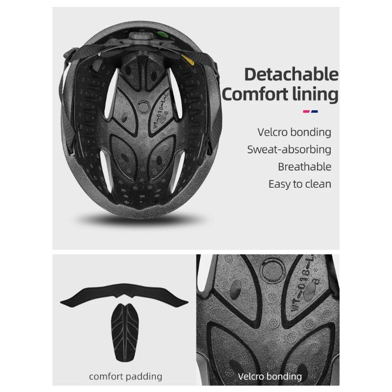 ROCKBROS Bicycle Helmet Ultralight Design with Integrated LED Light Magnetic Goggles Comfortable and Safe