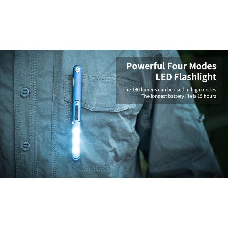 Wuben E62 Multifunctional Pen Light 130 Lumens Lightweight EDC Flashlight with Long-Lasting Runtime