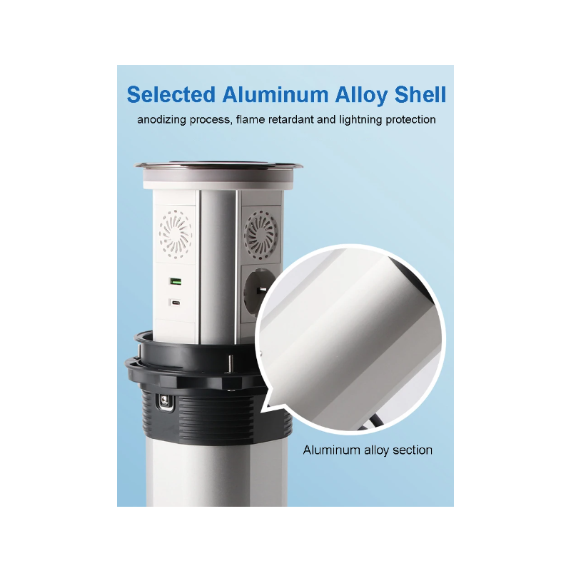 VENSTPOW Electric Lifting Sockets with USB Wireless Charging Motorized Pop Up Outlet for Organized Workspace