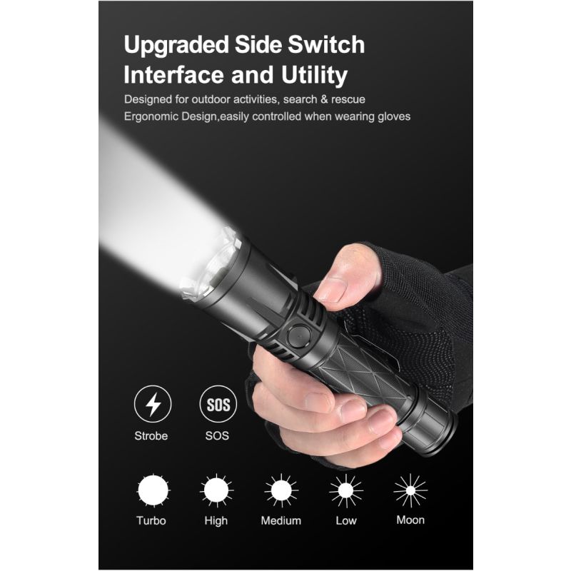 Klarus XT21X Pro XHP70.2 LED 4400 Lumens Outdoor Tactical Flashlight High Performance and Rechargeable