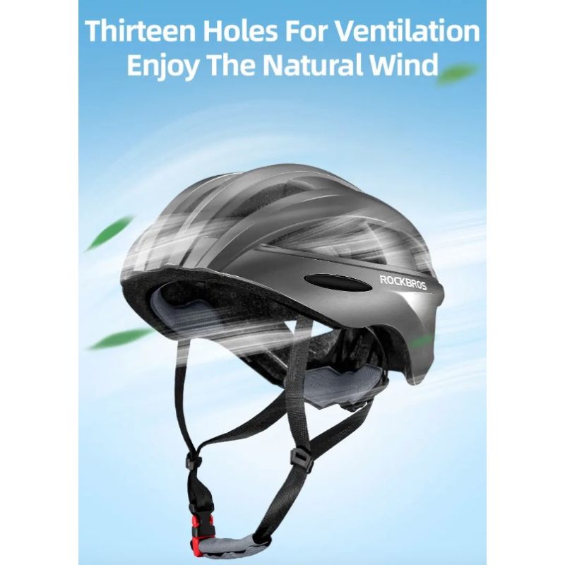 ROCKBROS Bicycle Helmet LED Rear Light Ultralight Design Rechargeable Cycling Safety Gear for Road MTB