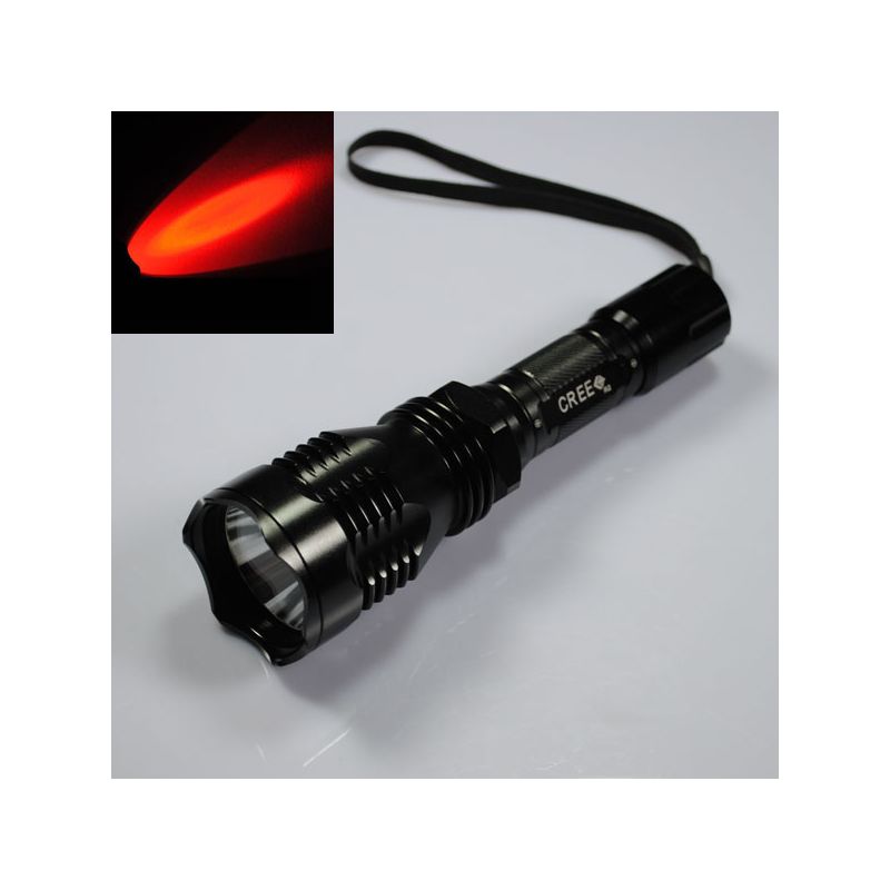 UniqueFire HS-802 Red Light Long Range LED Flashlight for Camping Hiking Wildlife Observation 500 Meter Beam