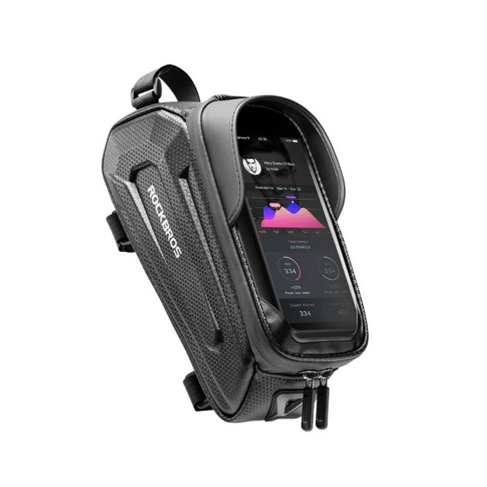 Cycling Waterproof MTB Road Bike Front Tube Bag Black Touch Screen Phone Case 