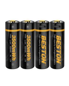 Beston USB 14500 1.5V Lithium Battery 920mah AA Rechargeable Li-ion Batteries 4pcs