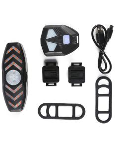 Bike Turn Signals Remote Control Bicycle Direction Indicator MTB LED Rear Light USB Rechargeable Cycling Taillight with Horn