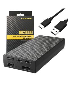 Nitecore NB20000 QC Dual Port 20000mAh Power Bank Lightweight Fast Charging USB USB-C Smartphone Charger