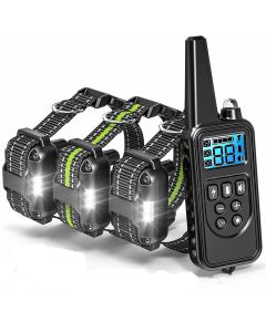 800m Electric Dog Training Collar Pet Remote Control Waterproof Rechargeable with LCD Display for All Size Bark-stop Collars