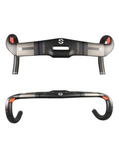 TOSEEK full carbon handlebar 400-440mm31.8mm Road Bike Handlebar Threadless Integrated Racing Drop Bikes Bar Bicycle Accessories