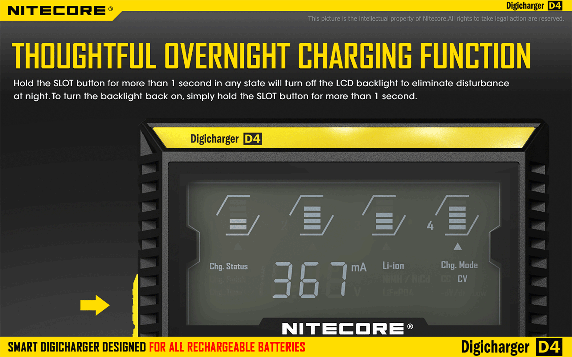 Nitecore D4 Digicharger LCD Display Intelligent Battery Charger Li-ion Ni-MH Smart Power Solution