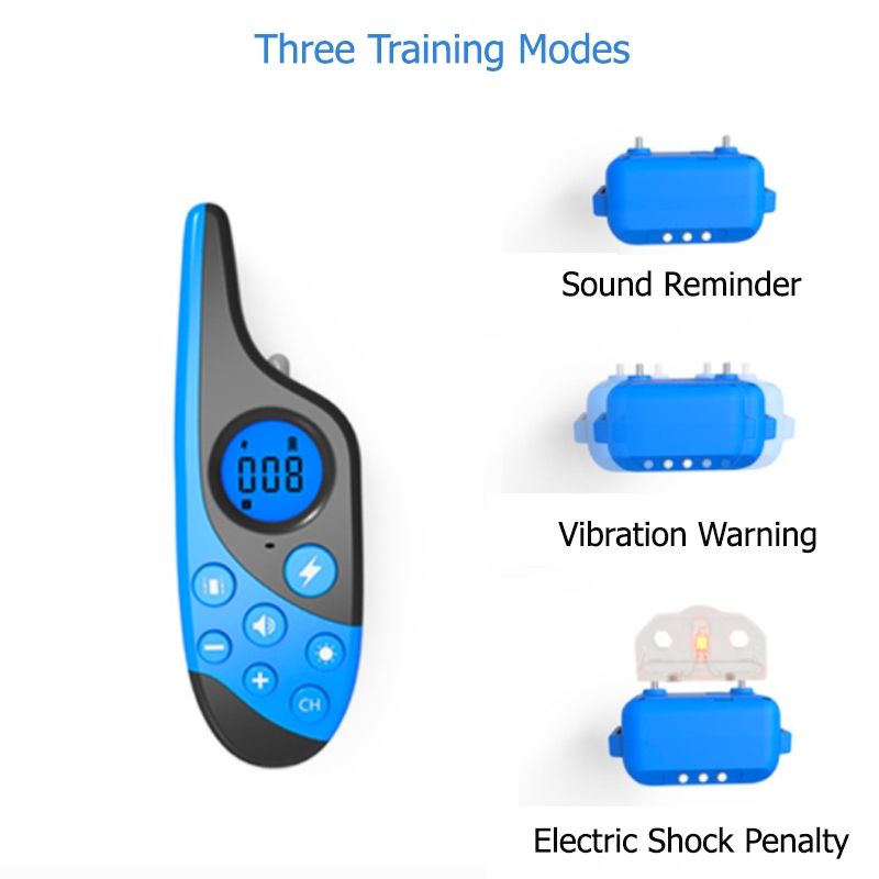 2021 Electric Dog Training Collar with 500m Remote Control Waterproof Rechargeable LCD Display Obedience