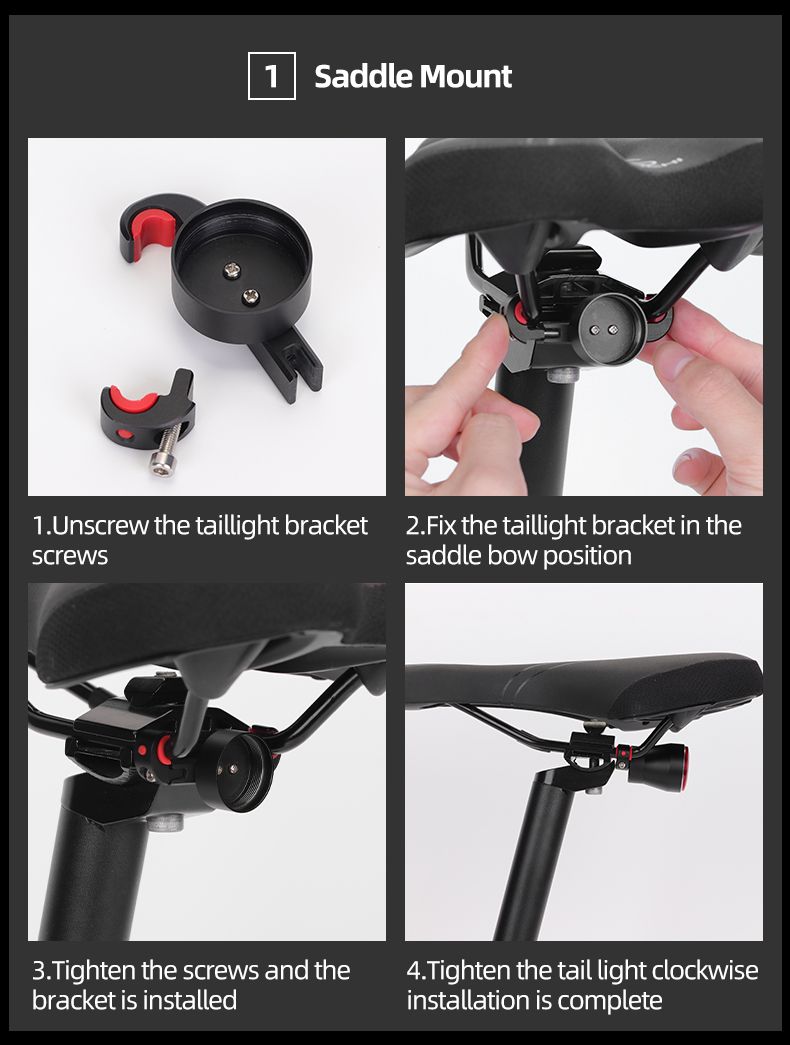 ROCKBROS Q5 Bicycle Smart Light Auto Brake Sensing LED Taillight IPX6 Waterproof Cycling Safety Equipment