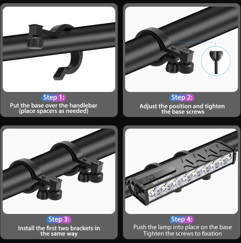 NITEBEAM 10000 Lumens Ultra-Bright Bicycle Light Front Waterproof USB Charging for MTB Road Cycling Safety