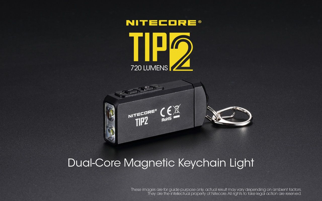 NITECORE TIP2 Keychain Flashlight 720 Lumens USB Rechargeable LED Light for Camping Gear or Everyday Carry