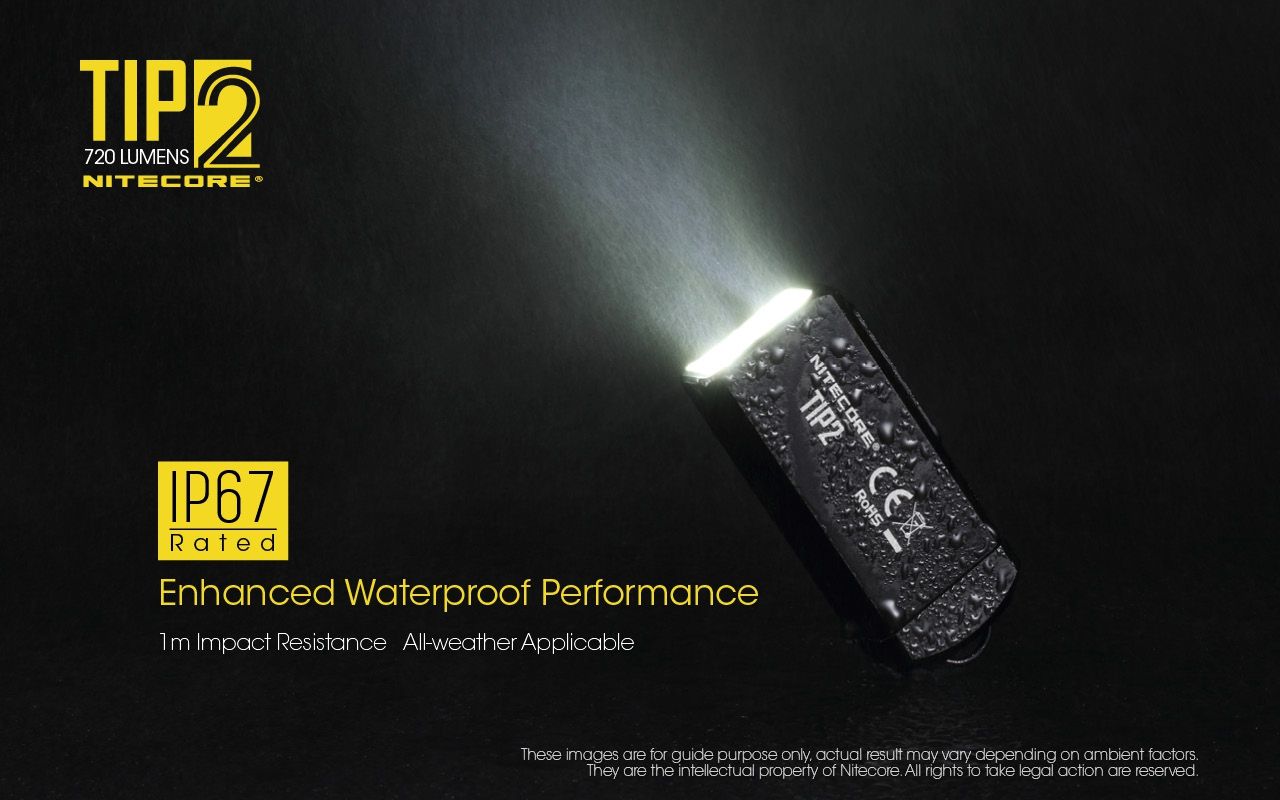 NITECORE TIP2 Keychain Flashlight 720 Lumens USB Rechargeable LED Light for Camping Gear or Everyday Carry
