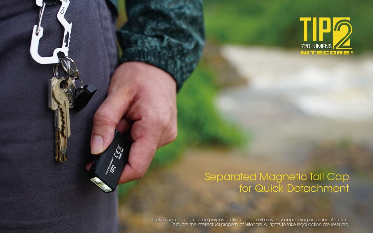 NITECORE TIP2 Keychain Flashlight 720 Lumens USB Rechargeable LED Light for Camping Gear or Everyday Carry
