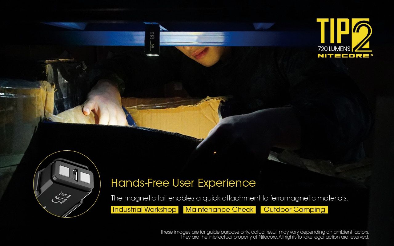 NITECORE TIP2 Keychain Flashlight 720 Lumens USB Rechargeable LED Light for Camping Gear or Everyday Carry