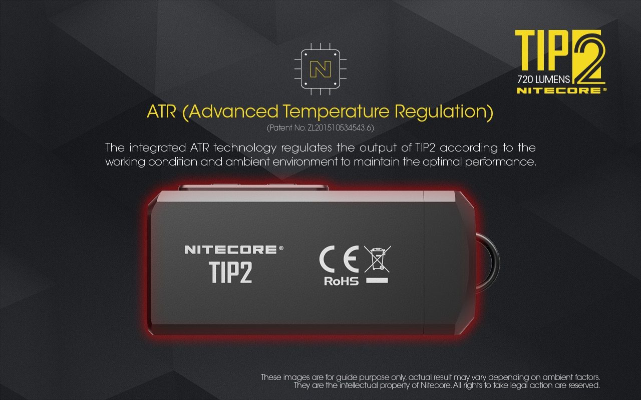NITECORE TIP2 Keychain Flashlight 720 Lumens USB Rechargeable LED Light for Camping Gear or Everyday Carry
