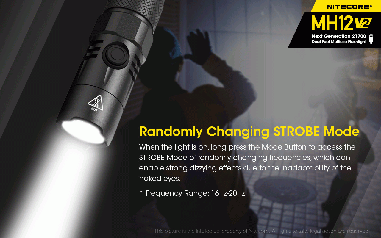Nitecore MH12 V2 XP-L2 V6 LED Flashlight 1200 Lumens Portable Bright Outdoor Lighting Reliable Illumination