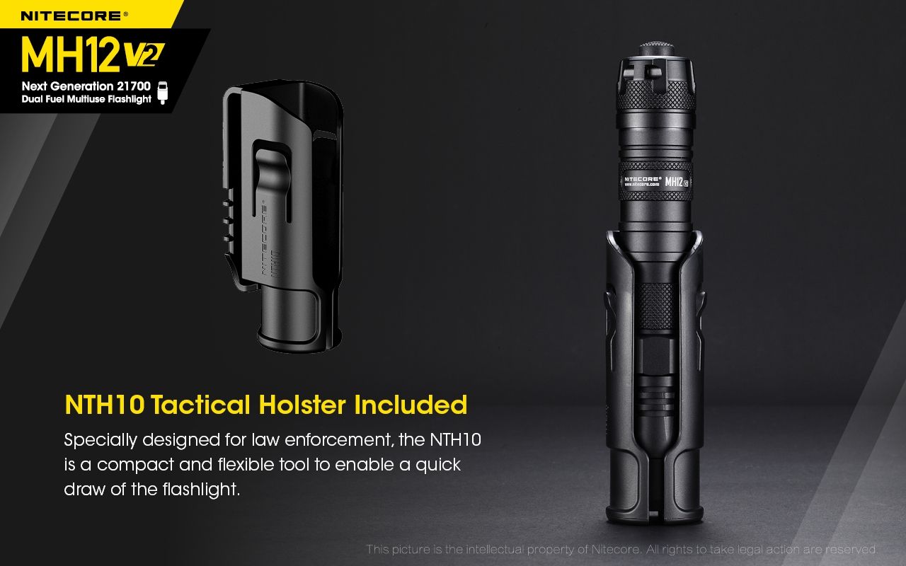 Nitecore MH12 V2 XP-L2 V6 LED Flashlight 1200 Lumens Portable Bright Outdoor Lighting Reliable Illumination