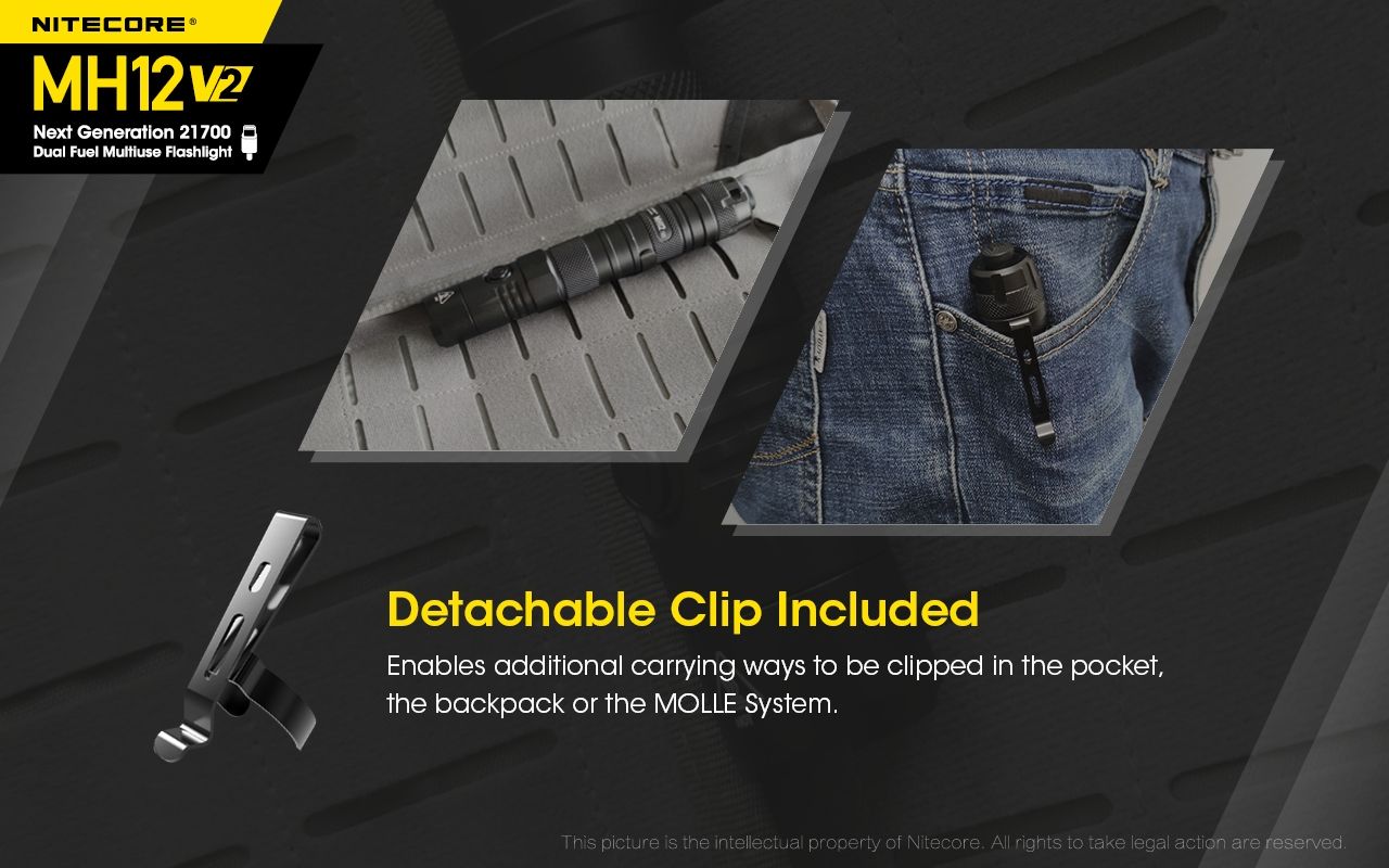 Nitecore MH12 V2 XP-L2 V6 LED Flashlight 1200 Lumens Portable Bright Outdoor Lighting Reliable Illumination