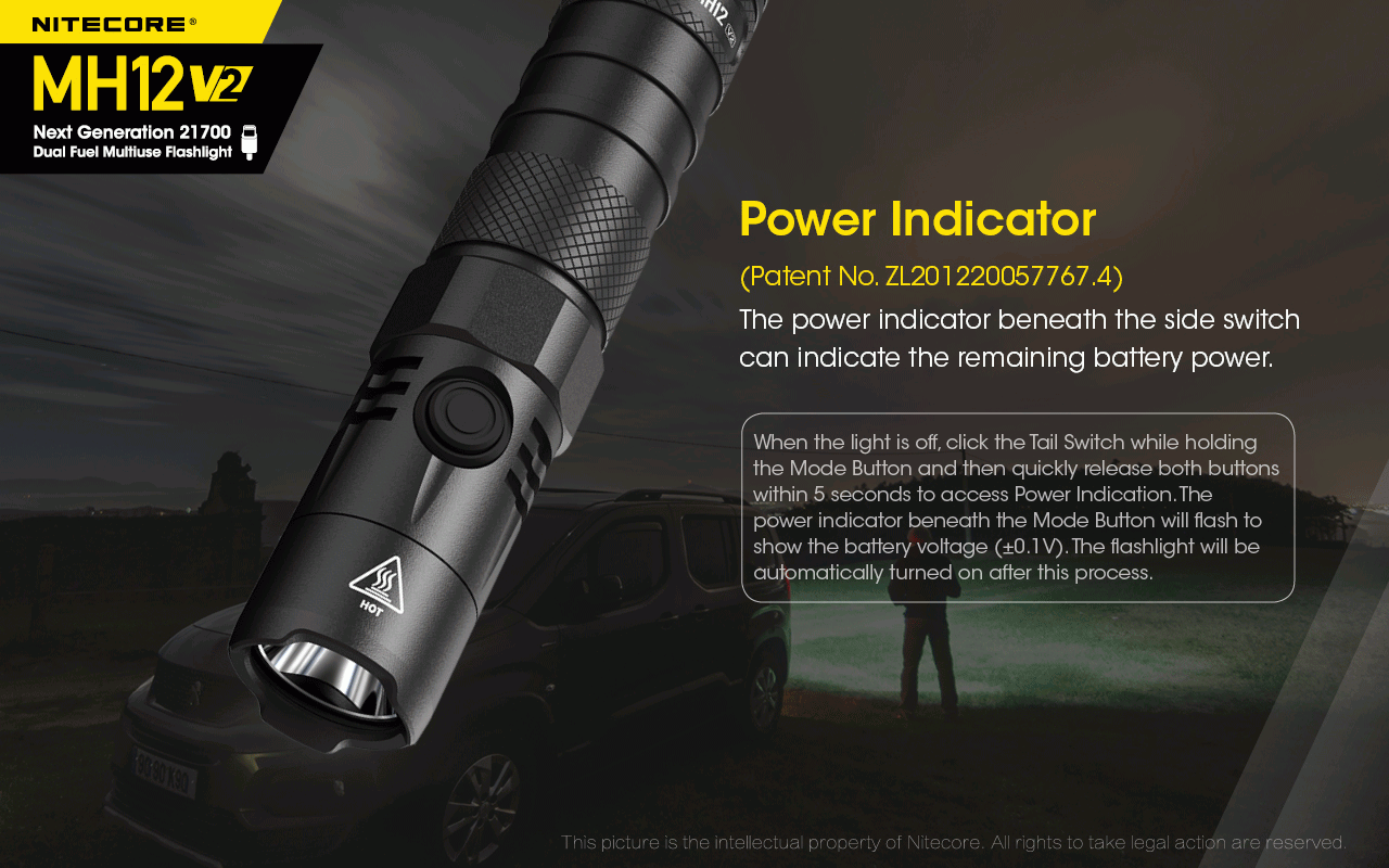 Nitecore MH12 V2 XP-L2 V6 LED Flashlight 1200 Lumens Portable Bright Outdoor Lighting Reliable Illumination