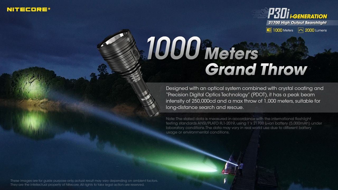 Explore the Nitecore P30i Tactical Flashlight XHP35 HI LED 2000 Lumens with 1000 Meter Beam Rugged Outdoor Lighting
