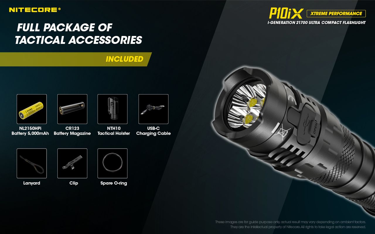 Nitecore P10iX 4000 Lumens Powerful Tactical Flashlight 4 x XP-L2 V6 LED 158m Beam Long Runtime Durability