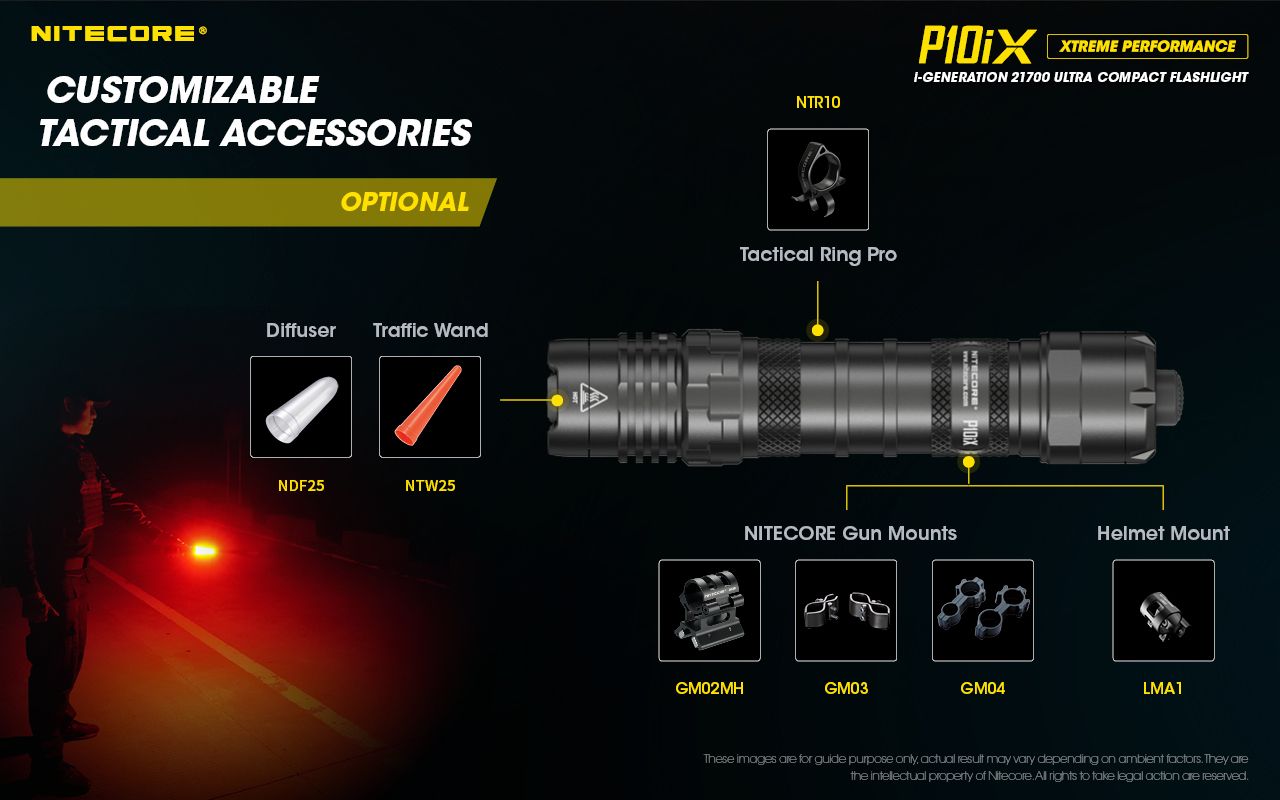 Nitecore P10iX 4000 Lumens Powerful Tactical Flashlight 4 x XP-L2 V6 LED 158m Beam Long Runtime Durability