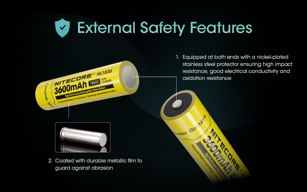 Nitecore 18650 NL1836 3600mAh Li-ion Rechargeable Battery