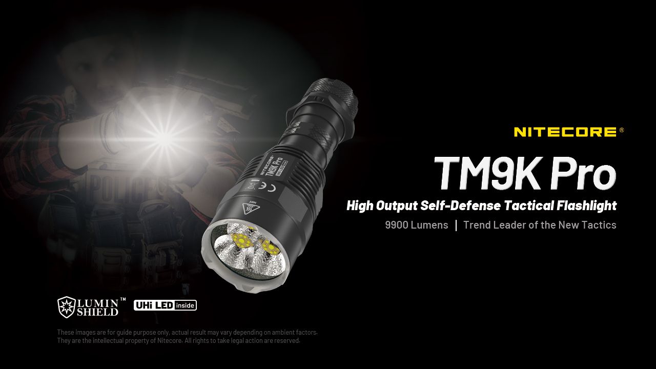 Nitecore TM9K PRO 9900 Lumen Durable Rechargeable Flashlight with USB-C and 510m Beam for Outdoor Adventures