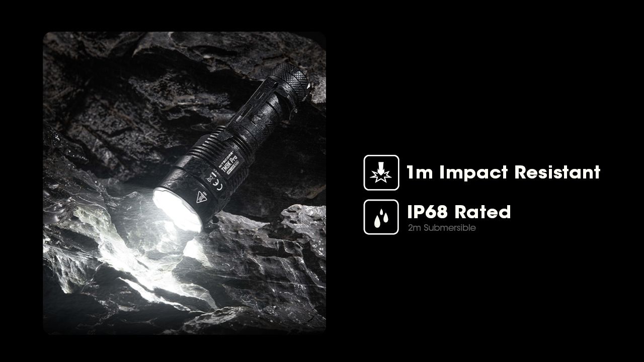 Nitecore TM9K PRO 9900 Lumen Durable Rechargeable Flashlight with USB-C and 510m Beam for Outdoor Adventures