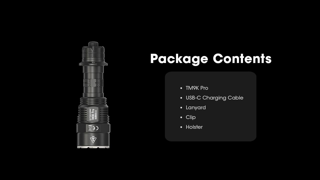 Nitecore TM9K PRO 9900 Lumen Durable Rechargeable Flashlight with USB-C and 510m Beam for Outdoor Adventures