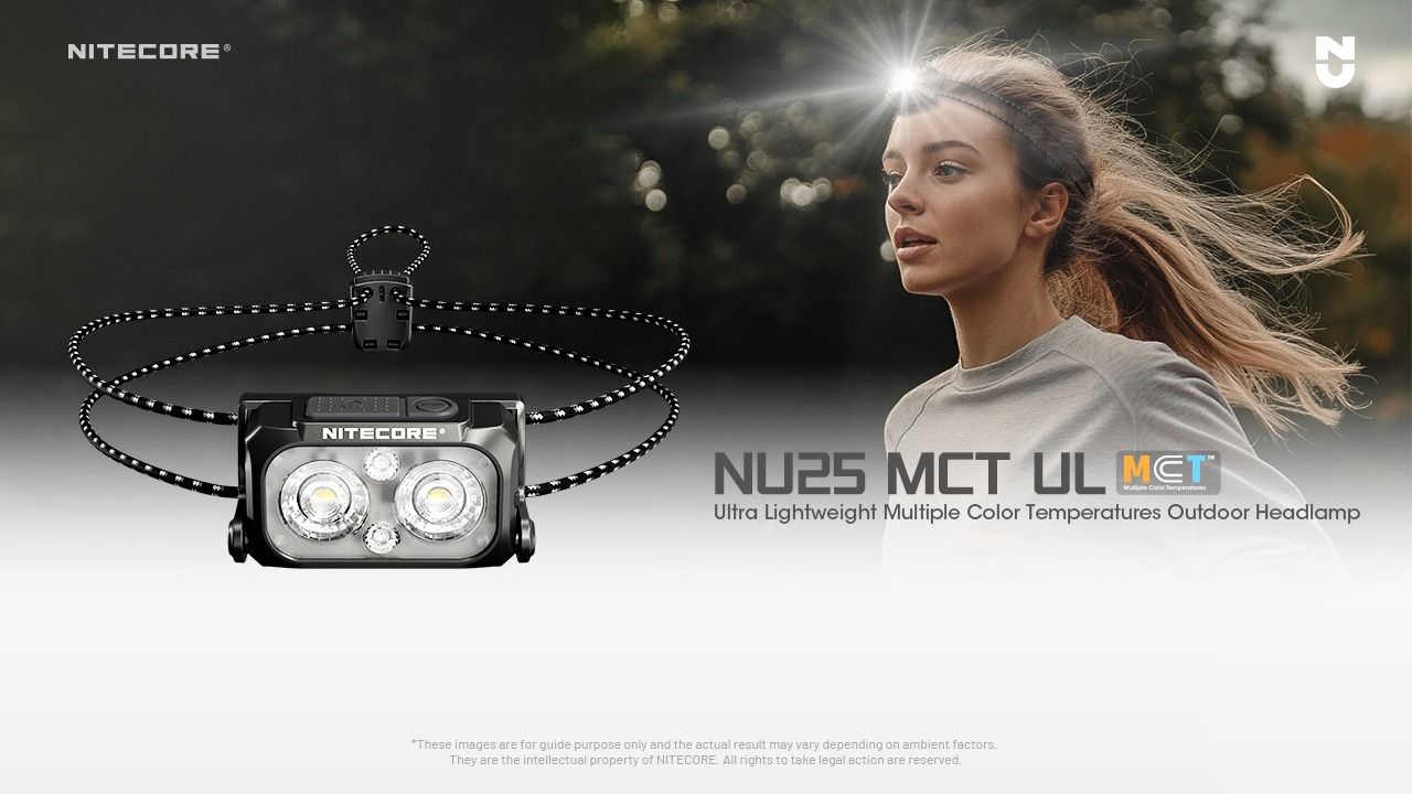 NITECORE NU25 MCT UL 400 Lumen Headlamp Lightweight USB-C Rechargeable for Hiking Camping and Emergencies