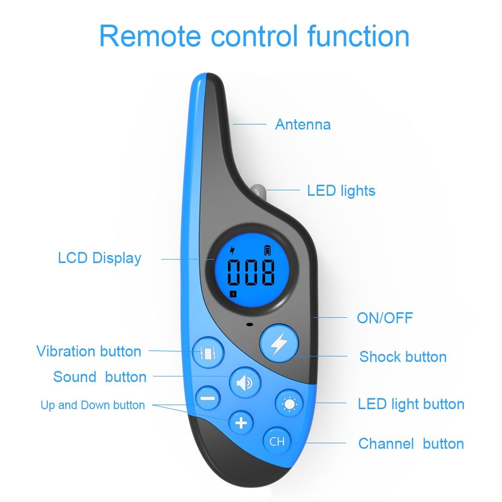 2021 Electric Dog Training Collar with 500m Remote Control Waterproof Rechargeable LCD Display Obedience