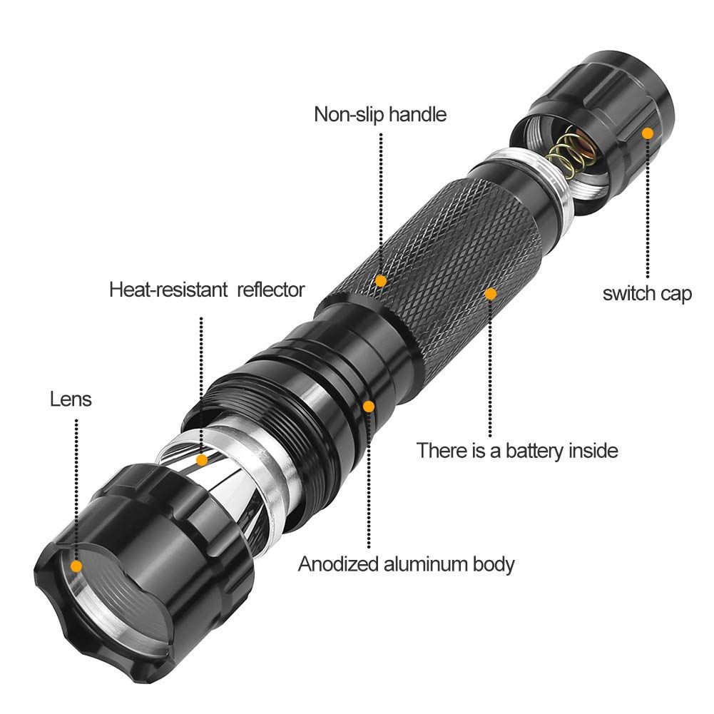 UltraFire 501B 1300 Lumens 5 Modes Rechargeable Outdoor LED Flashlight set